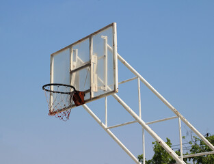 old basketball hoop at the park