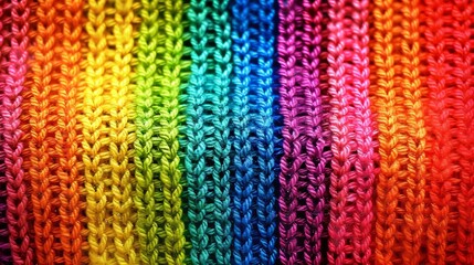 Handcrafted rainbow knit sweater   vibrant homemade delight in colorful multicolored hues