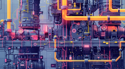 Fototapeta premium Complex Industrial Machinery
