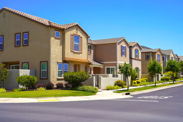 Row of small single family homes