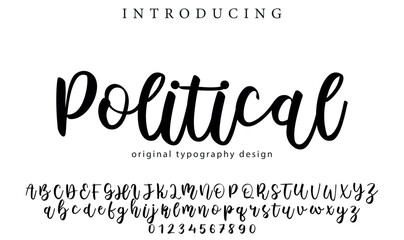 Political Font Stylish brush painted an uppercase vector letters, alphabet, typeface