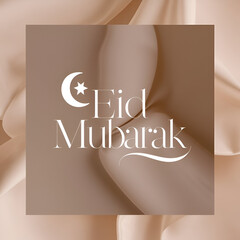 Obraz premium Modern minimalist clean luxury elegent crescent moon eid mubarak greetings card for Eid Ul Adha