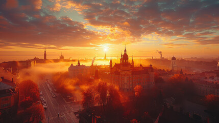Naklejka premium Tallinn, Estonia city skyline created with Generative AI technology