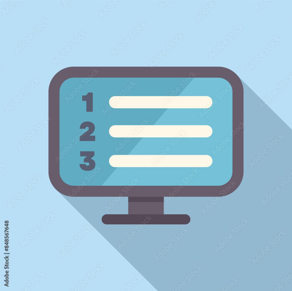 Poster online survey on a desktop computer with a numbered list for easy response input