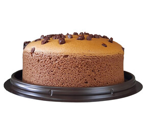 choccolate cake on white background