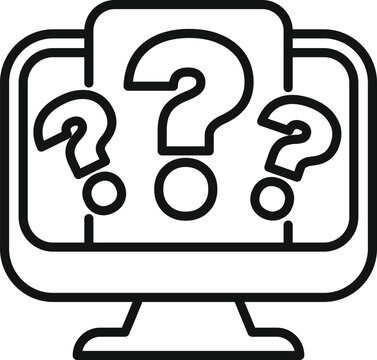 recommend clip art: Computer monitor is displaying multiple question marks, representing taking an online survey
