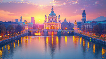 Fototapeta premium Vienna, Austria city skyline created with Generative AI technology