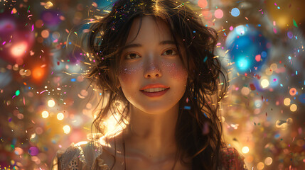 Young Woman at Music Festival