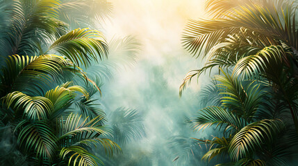 Palm Leaves Vector Watercolor