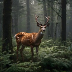 Obraz premium A beautiful Deer in nature.