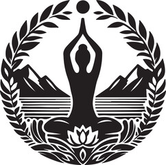 International Yoga Day Silhouette vector illustration