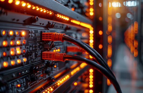 Silent symphony: a close-up of the harmonious servers in the data center