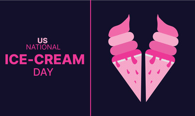 July is National Ice Cream Month. Holiday concept. Template