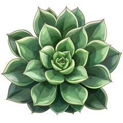 A succulent clipart, house plant element, vector illustration, green, isolated on white background