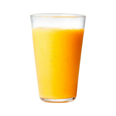 Orange juice glass isolated on white background. Realistic orange juice glass