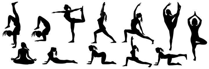 yoga silhouette vector 