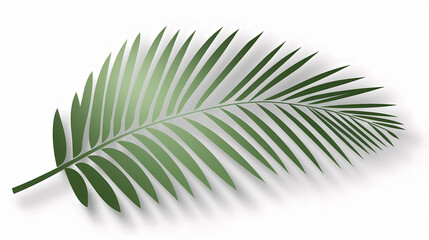 Realistic transparent shadow from a leaf of a palm tree on the white background. Tropical leaves shadow. Mockup with palm leaves shadow.