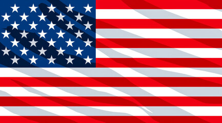 Naklejka premium The American flag is waving in the wind, US Independence Day 4th of July concept