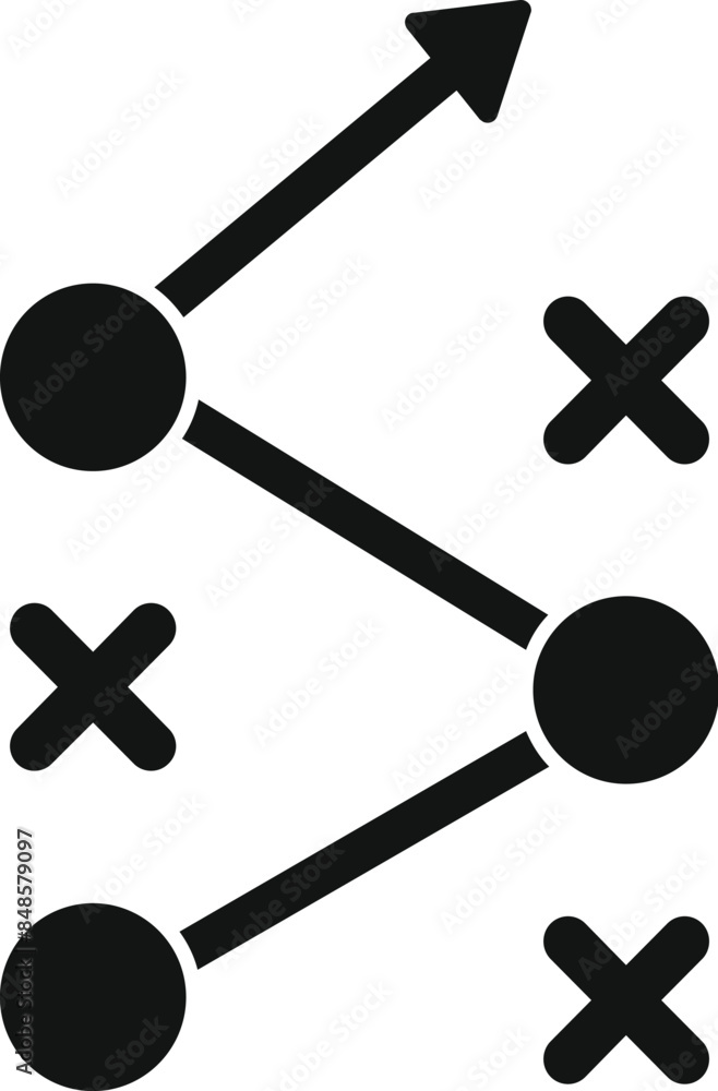 Poster dynamic strategy is unfolding, connecting key milestones and checkpoints, symbolizing growth and pro