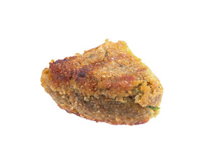 Piece of tasty vegetarian cutlet isolated on white