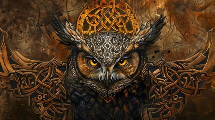 owl In Norse, Celtic style which is very beautiful