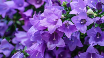 Campanula blooms thrive in the garden