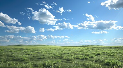 Grassy Plains and Clear Blue Sky