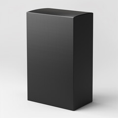 tall rectangle luxury black box mock up on white background