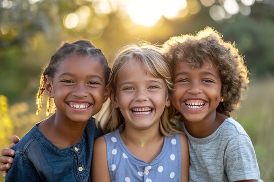 Diverse children laughing in colorful playground  ideal for inclusive education campaigns