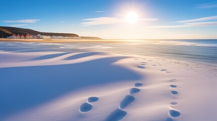 footprints on the beach
