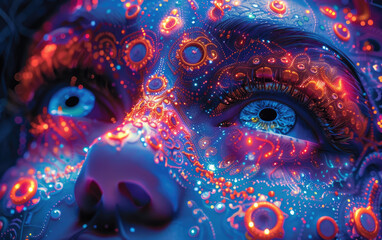 Indian with galaxy in the background