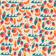 Colorful watercolor summer pattern