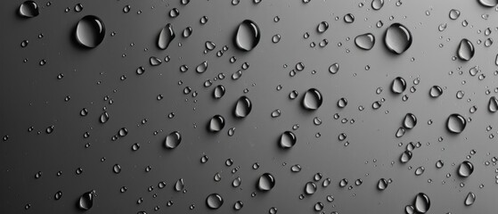 Water Droplets on a Gray Surface