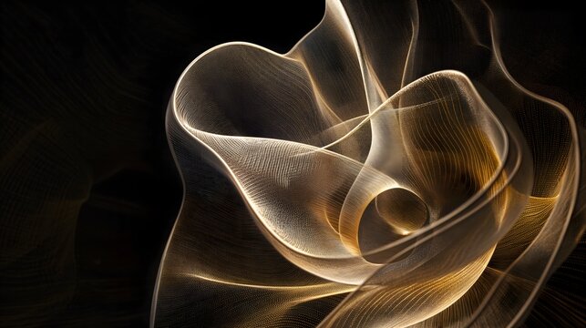 4. Against a backdrop of darkness, a striking 3D model presents the inner ear as a focal point, with the eardrum and cochlea illuminated in a subtle glow, inviting viewers to explore the mysteries of