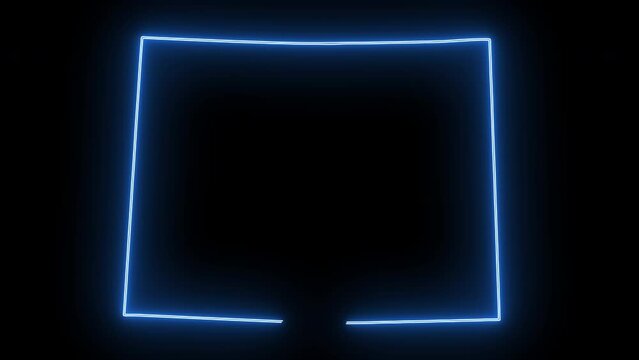 map of the state of Wyoming in the united states with a blue glowing neon effect