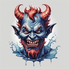 Naklejka premium Devil Ilustration Design Very terrifying