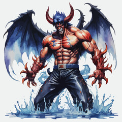 Devil Ilustration Design Very terrifying