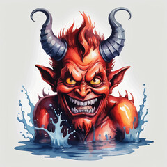 Devil Ilustration Design Very terrifying