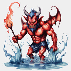 Devil Ilustration Design Very terrifying