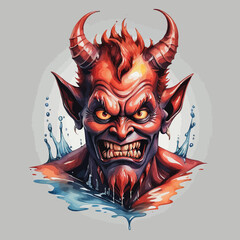 Devil Ilustration Design Very terrifying