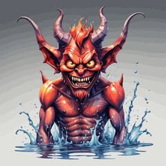 Devil Ilustration Design Very terrifying
