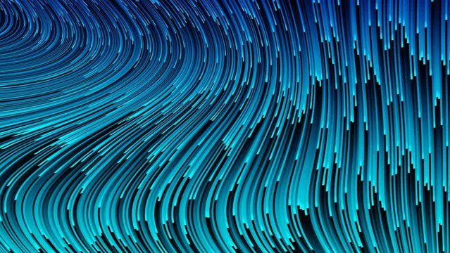 Glowing Lines Seamless Loop Pixel Sorting Abstract Background Design,Blue pixel sort in vertical line glow animation