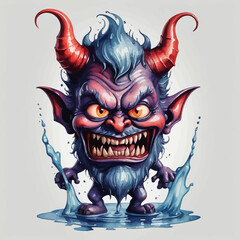 Devil Ilustration Design Very terrifying