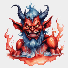 Devil Ilustration Design Very terrifying