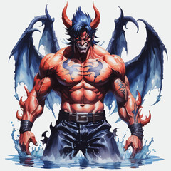 Devil Ilustration Design Very terrifying