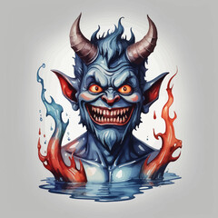 Devil Ilustration Design Very terrifying