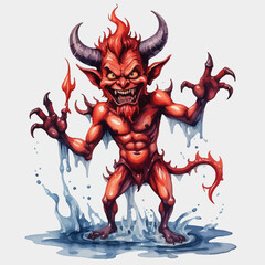 Devil Ilustration Design Very terrifying