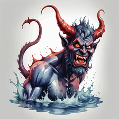 Devil Ilustration Design Very terrifying