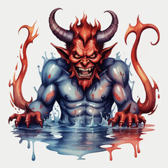 Devil Ilustration Design Very terrifying