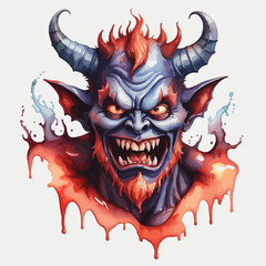Devil Ilustration Design Very terrifying